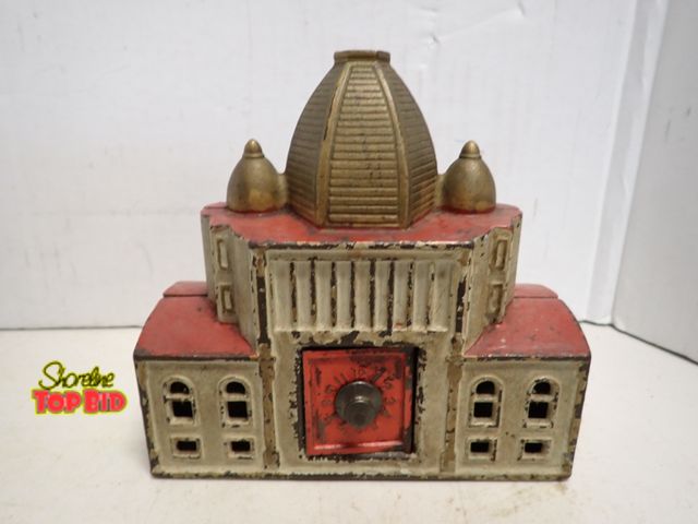 Lot 59-14223 - Antique Cast Iron Still Bank, Modeled after 1893 Chicago World's Fair late 19th and early 20th Centu...