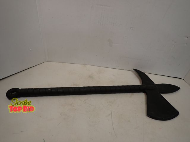 Lot 59-14572 - Solid Iron Metal Band Wrapped Handle Mid-Evil Axe Style 26" long, Very Heavy, Hand-Forged