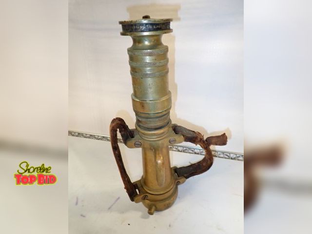 Lot 59-14178 - Antique No. 743 Akron Brass Fire Hose Nozzle, 15" long