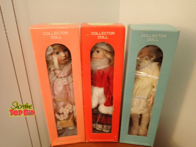 Lot 59-43492 - 3 Hand Painted Fine Porcelain Collector Dolls in Original Boxes