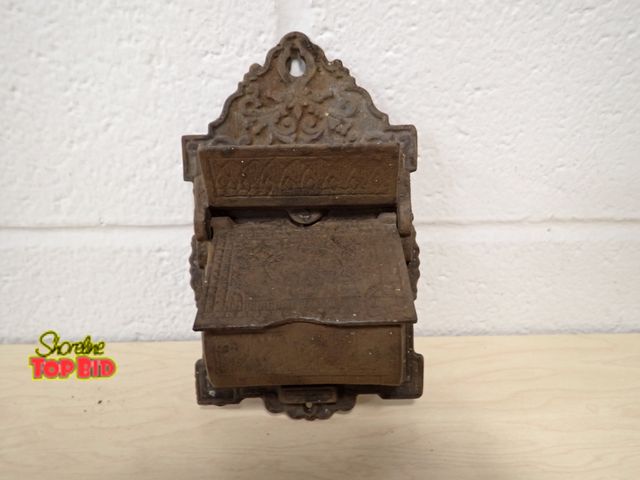 Lot 59-30358 - Antique Cast Iron Match Safe Wall Holder