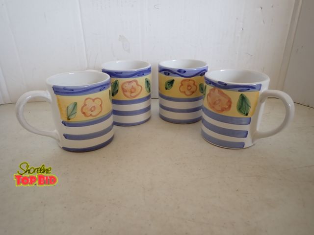 Lot 59-20033 - Set of 4 Beautiful Mugs - purchased from Pier One - Made in Italy. Approximately 16 oz. each - Beaut...