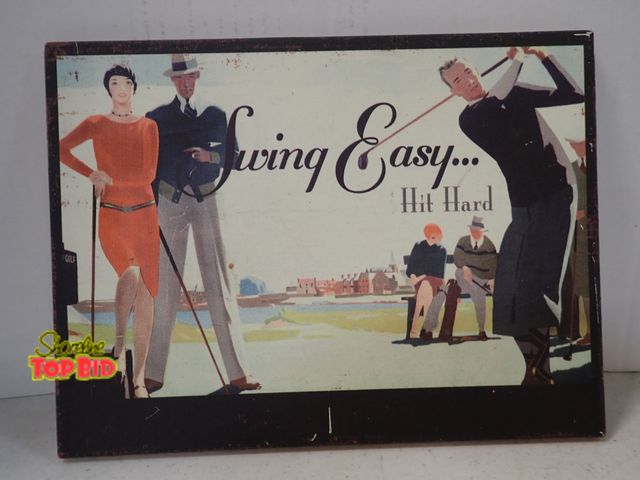 Lot 59-43400 - Golf Print on Board Wall Decor