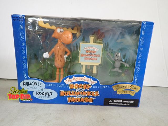 Lot 59-58084 - Exclusive Premier Collector's Series Rocky and Bullwinkle Action Figurines