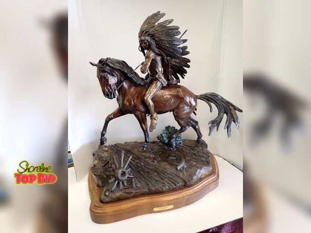 Lot 59-10057 - Signed, 39 of 50 Bronze Sculpture, Trail of Change, 1996 by Ken Payne American Sculptor,  32" H x 28...