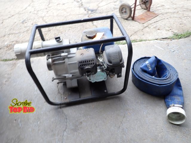 Lot 59-43900 - Gas Engine Semi-Trash Water Pump with Hose, Works