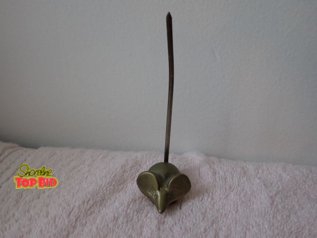 Lot 59-43435 - Vintage Brass Long Tail Miniature Big Ear Mouse Figurine - Collectible