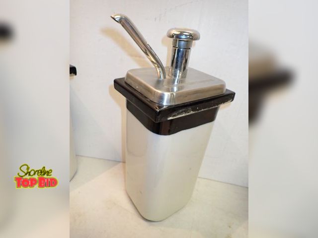 Lot 59-14537 - 1950s Mid-Century Soda Fountain Porcelain Syrup Dispenser