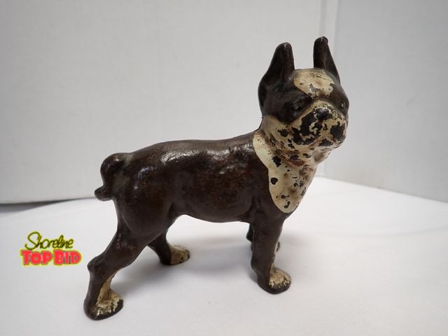 Lot 59-10205 - Cast Iron Boston Terrier Dog Still Bank, Vintage Hubley