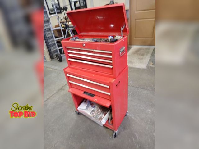 Lot 59-41092 - 2-pc Toolbox on Wheels with Tools