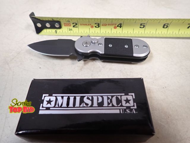 Lot 59-41441 - Milspec 1065 Surgical Steel Spring Action Push Button Open Blade with Lock, New