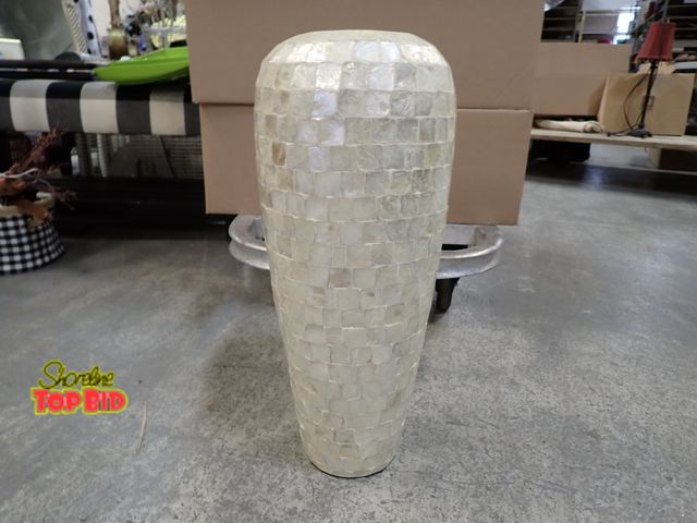 Lot 59-43193 - Pier 1 Mother Of Pearl Vase 21" Tall Beautiful