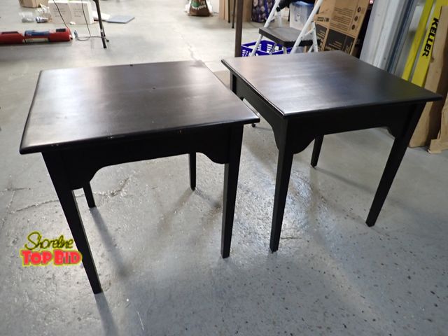 Lot 59-41788 - Pair of solid wooden tables handmade signed on the bottom by maker. These are great you can paint th...