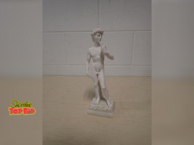 Lot 59-41347 - Michelangelo's David Statue Sculpture on Marble Base 9 1/2" tall