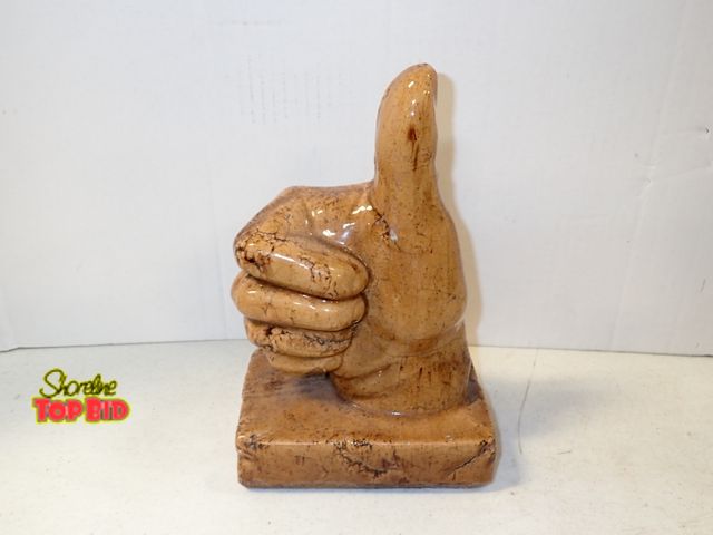 Lot 59-43590 - Vintage Handmade Glazed Sculpture "Thumbs Up" Gesture