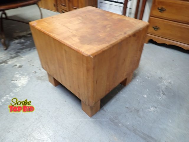 Lot 59-24064 - Vintage Bally Block Co. French Provincial Maple Heavy Butcher Block Island Table. Legs Shortened, wa...