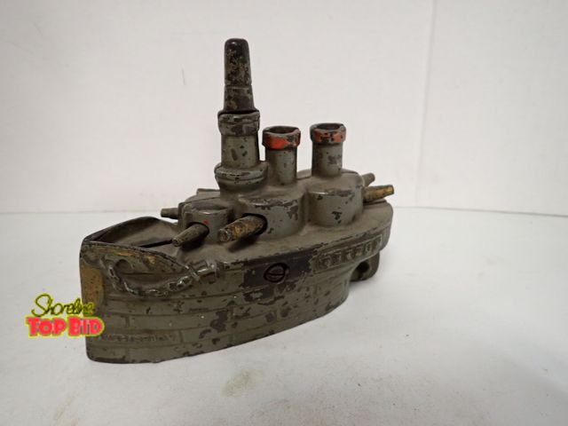 Lot 59-10316 - Late 19th Century Bank by J &amp; E Stevens Steamship Oregon Cast Iron 5" x 6" x 2" width
