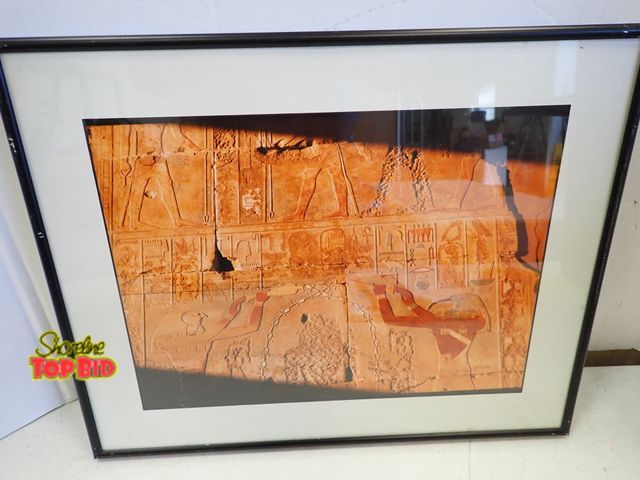Lot 59-20113 - Framed Phote Egyptian Hieroglyphic Column by Judy Horner 14" x 17"