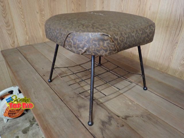 Lot 59-43191 - Mid-Century Foot Stool/Seat with Bottom Storage Rack