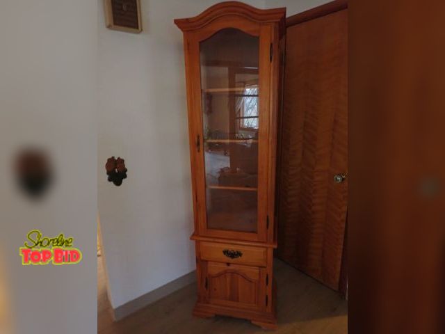 Lot 59-43063 - Vintage Wooden Curio Cabinet 77" x 23" x 16 1/2"