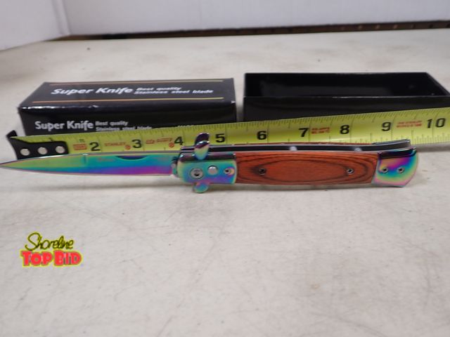 Lot 59-41308 - Super Knife Stainless Steel Blade Milano Push Button Release Spring Action, New