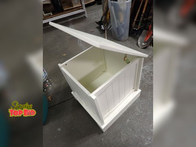 Lot 59-96029 - Square Wooden Storage Trunk/Side Table 22" x 21 1/2" x 21 1/2"