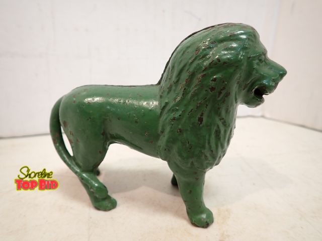 Lot 59-14391 - Antique Cast Iron Lion Still Bank by A.C. Williams Co. early 1900s, Approx. 4" tall x 4 1/2" long
