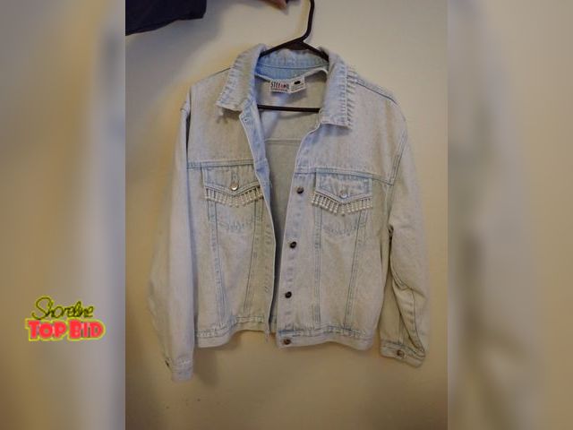 Lot 59-43580 - Vintage Stefano Jean Jacket with Beads, Size Medium