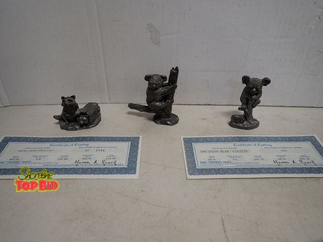 Lot 59-14525 - 3 Fine Pewter Sculptures - 2 with Certificates of Casting and 1 Missing Certificate