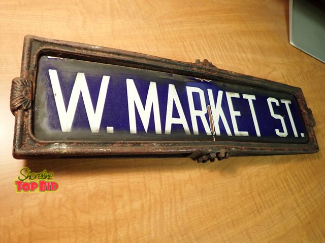Lot 59-39954 - Wow!! Old Cast Iron/Porcelain Double-Sided Street Sign. It's Old, Crusty, Rusty but oh so cool - lot...