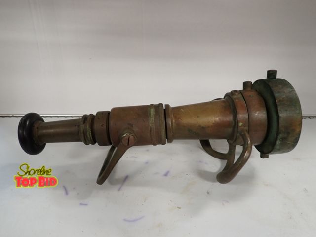 Lot 59-14177 - Antique Elkhart Brass Fire Hose Nozzle, 17" long