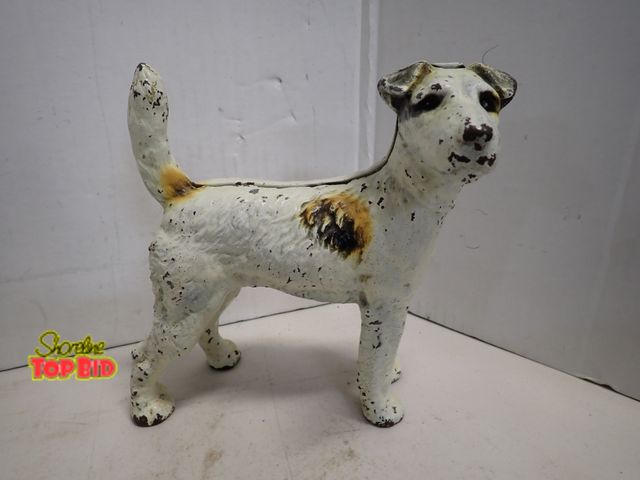 Lot 59-14287 - Antique Cast Iron Fox Terrier Doorstop by Hubley 8 1/2" tall x 7 1/2" long