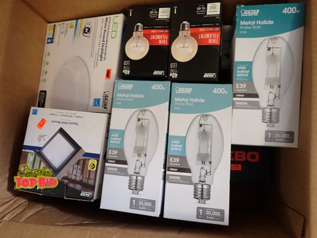 Lot 59-21115 - Large Box, Misc. Light Bulbs, LED Type. Benefits YMCA Camp Pendalouan