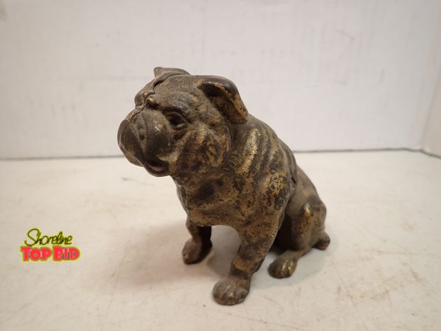 Lot 59-14512 - Antique Cast Iron Bulldog Still Bank, Made in Canada during Early to Mid-20th Century Souvenir, 4" t...