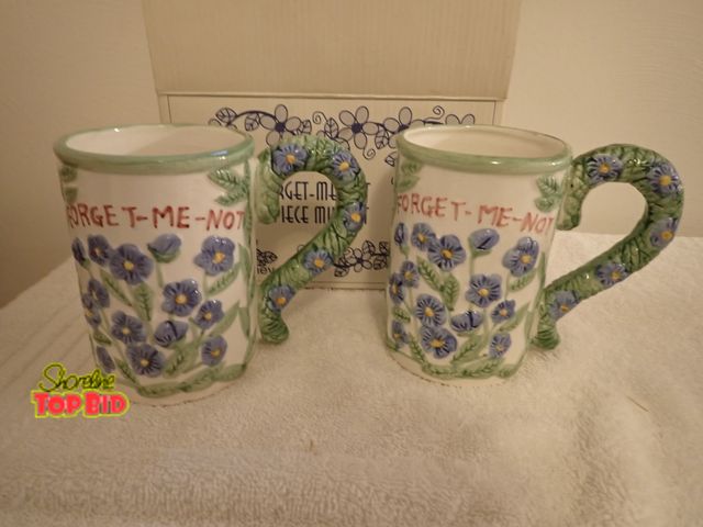 Lot 59-43291 - 2 Forget-Me-Not Mugs, Never Used