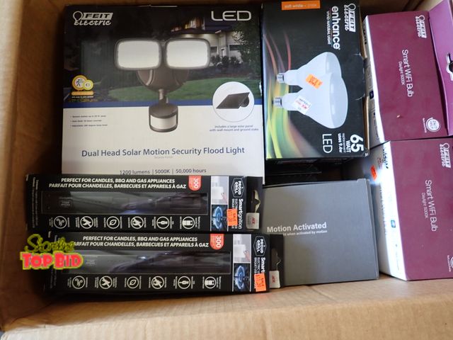 Lot 59-21104 - Large Box Light Bulbs, including Some Motion Activated. Benefits YMCA Camp Pendalouan