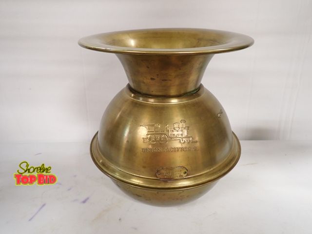 Lot 59-14313 - Awesome Find MGM Studio Property Large Vintage Brass Spittoon/Cuspider, Embossed Union Pacific Railr...
