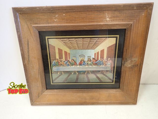Lot 59-20122 - Vintage 70s 3D Hologram Last Supper Framed 12" x 14"