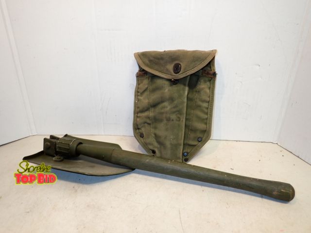 Lot 59-14641 - U.S. M1943 Entrenching Tool (E-Tool) WWII Military with Canvas Bag