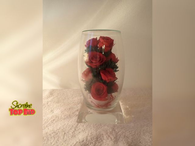 Lot 59-43417 - Rare Vintage Glass Globe Full of Roses