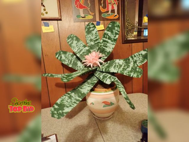 Lot 59-43332 - Artificial Plant with Hand Painted Planter