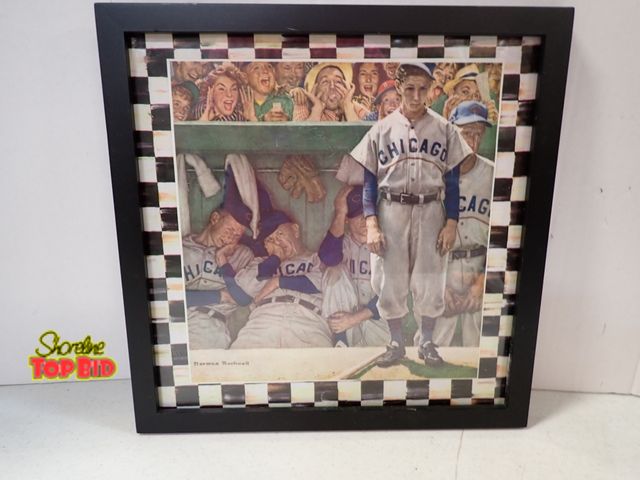 Lot 59-43614 - Framed Norman Rockwell Chicago Baseball Print