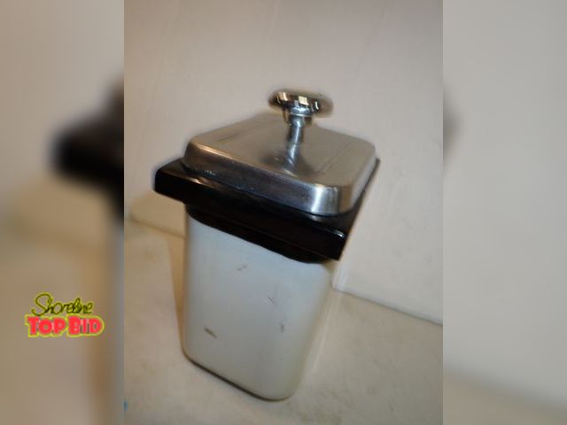 Lot 59-14534 - 1950s Mid-Century Soda Fountain Porcelain Topping Canister