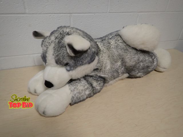 Lot 59-33167 - Aurora Husky Dog Flopsies 28" Plush Blue Eyes - Jumbo Size - Smoke Free Home, Very Good Condition