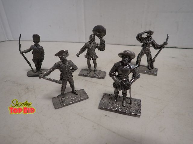 Lot 59-14521 - 5 Fine Pewter Sculptures 2 1/2" to 3" tall each