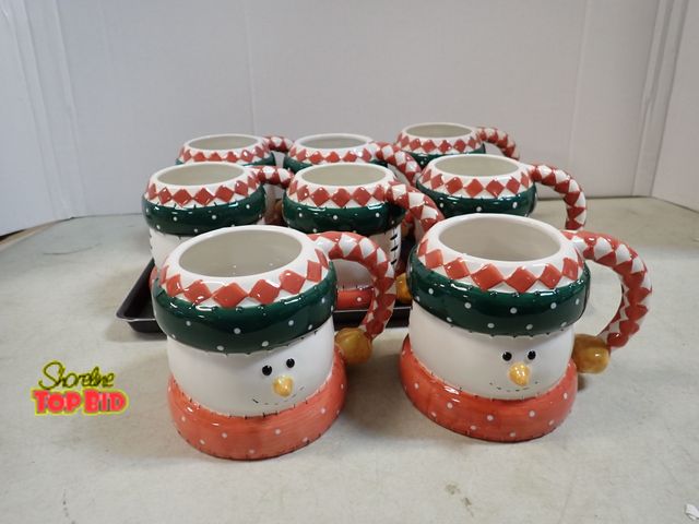 Lot 59-41693 - 8 Ceramic snowman mugs