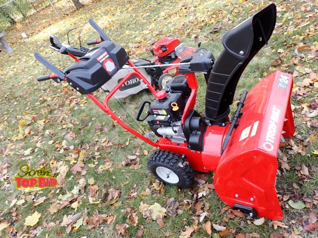 Lot 59-43198 - Troybilt Storm 2420 Walk-Behind Snow Blower 24" Path, Used One Time, Next to New, Electric Start