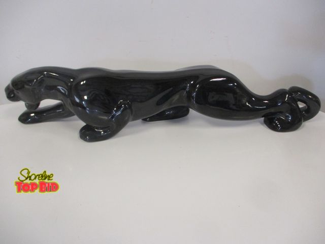 Lot 59-20005 - Beautiful Mid-Century Modern Prowling Black Panther, 24", Large, No Chips or Cracks