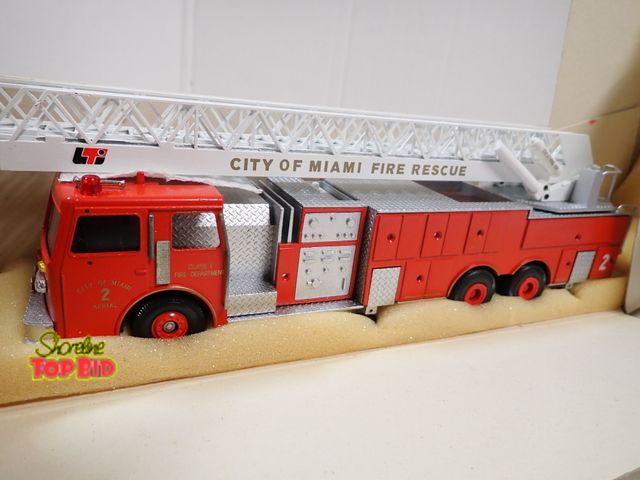 Lot 59-41840 - Rare 1/43 scale city of Miami Fire Rescue aerial ladder truck made in Germany mint condition origina...
