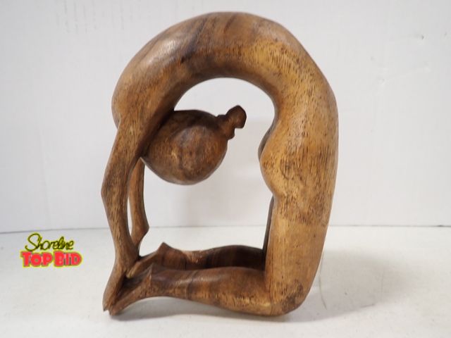 Lot 59-43450 - Hand Carved Wood Sculpture - Does have repair on leg - see pics